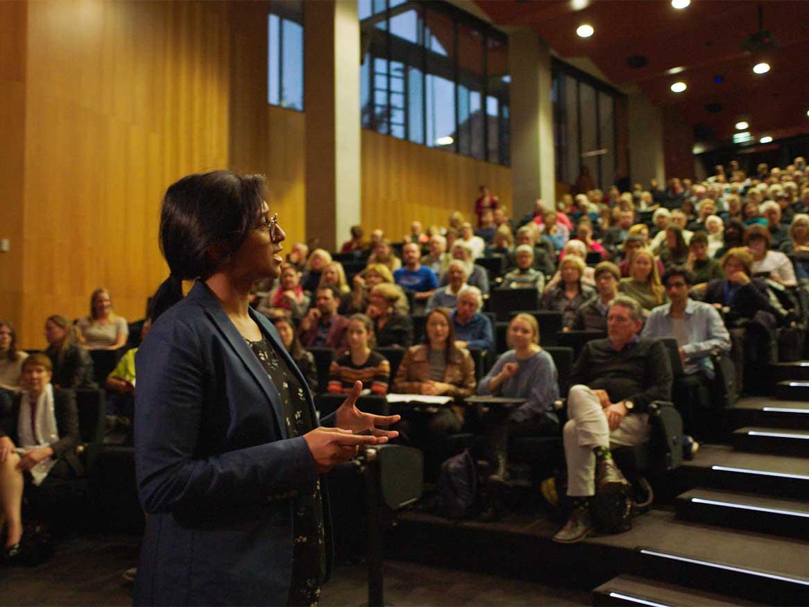 Professor facilitating lecture