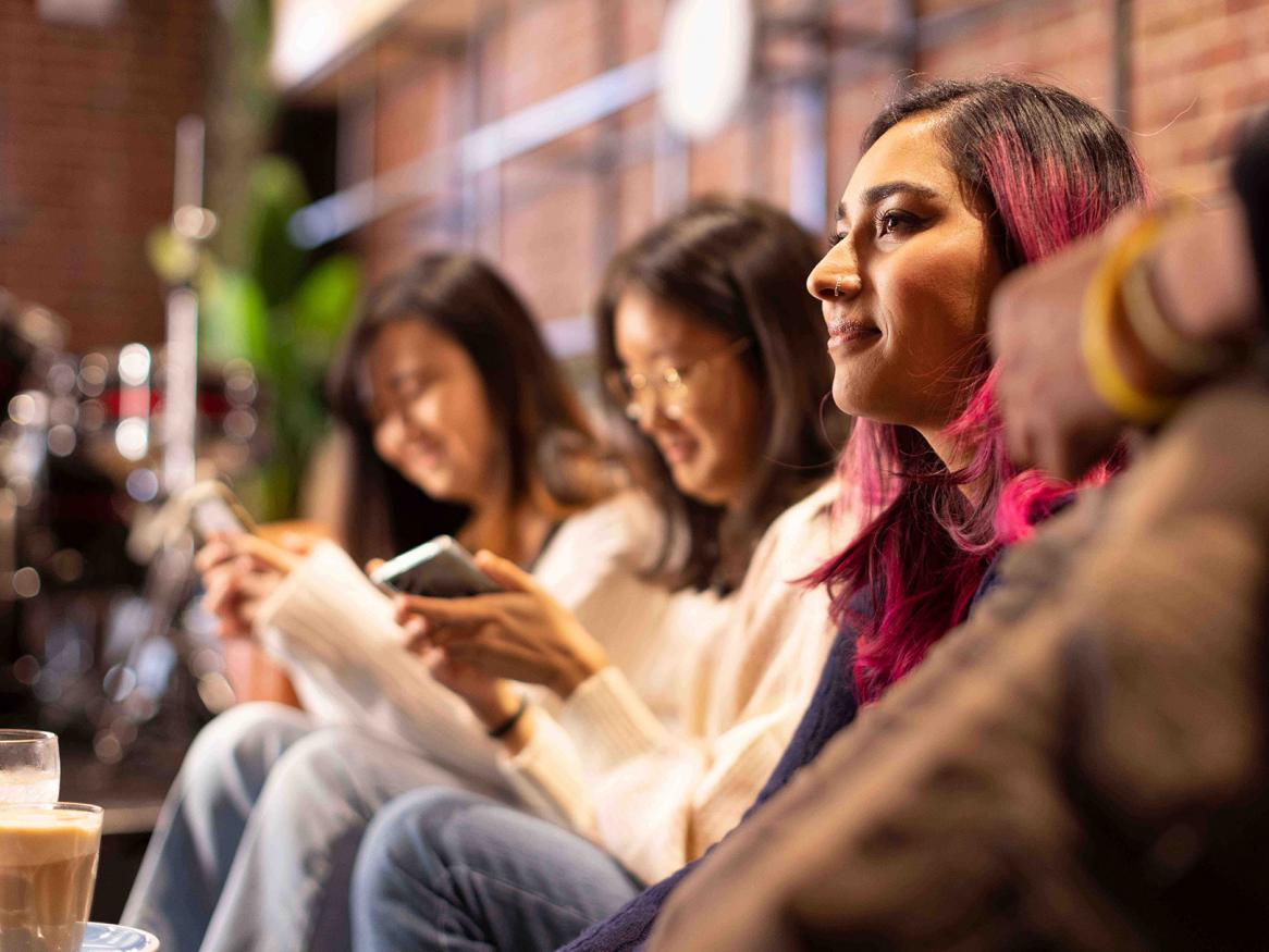 Students socialising on campus